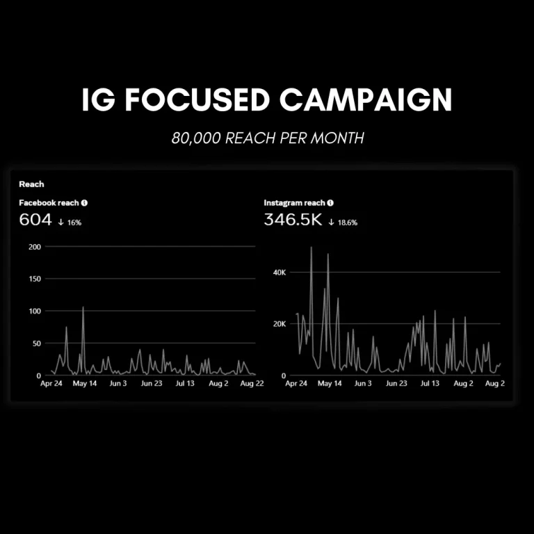 Results of Instagram Focused Marketing Campaign that generated 80,000 reach per month